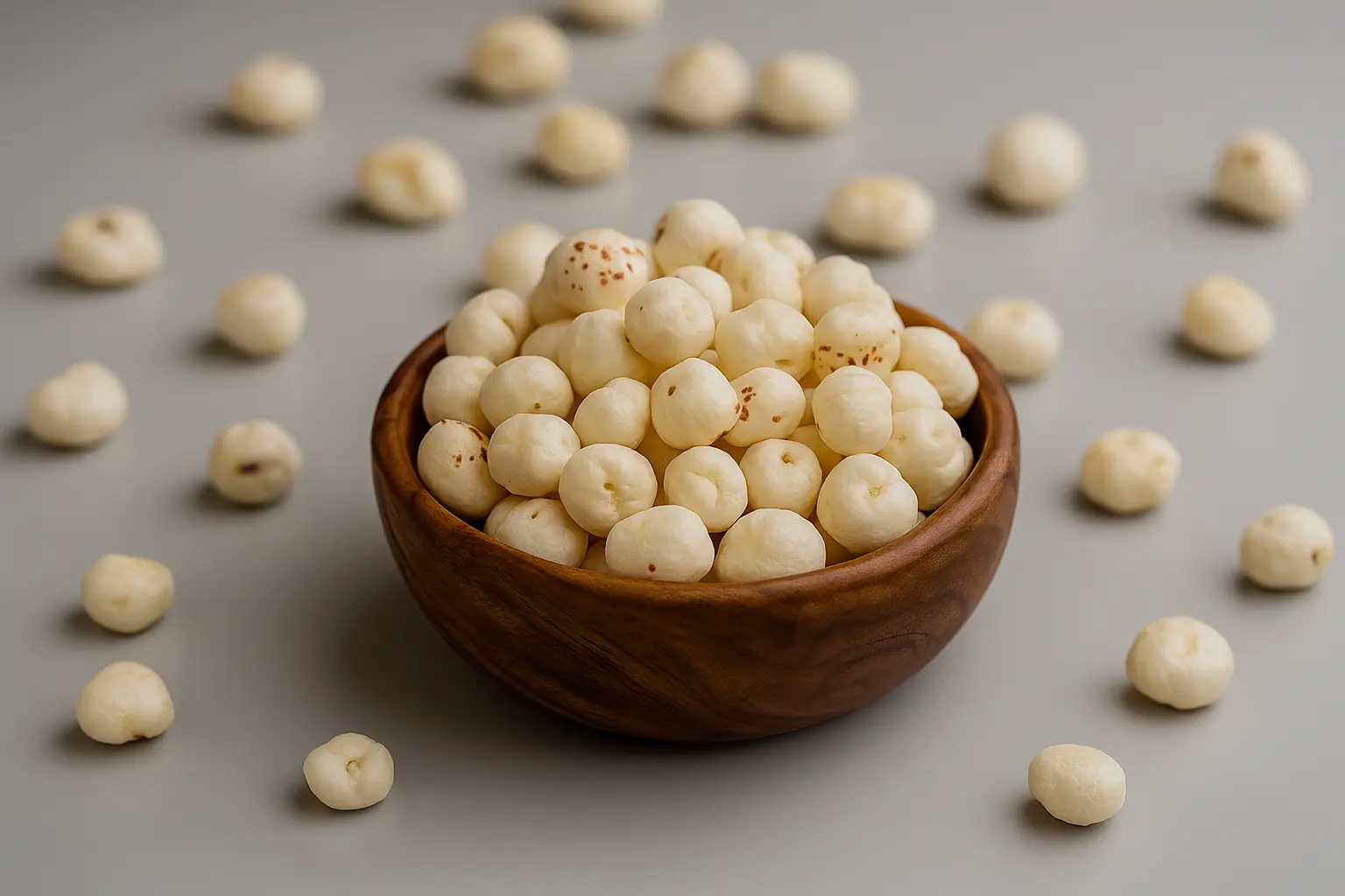 Premium Makhana (Fox Nut) in a bowl showing the quality and texture of the product